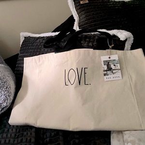 Extra Large Rae Dun Canvas tote “Love”